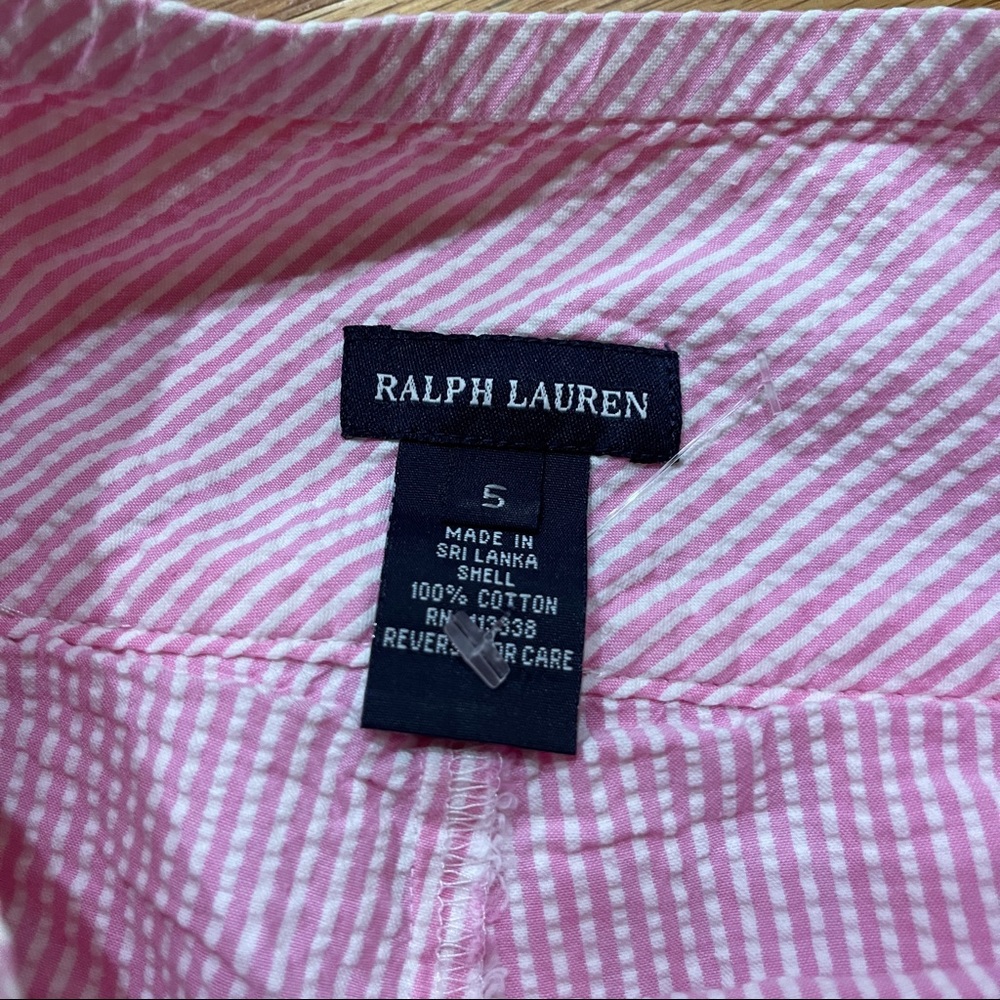 Ralph Lauren Girls Skirt Seersucker Striped Light Pink Pleated Size 5 EUC - Picture 6 of 9